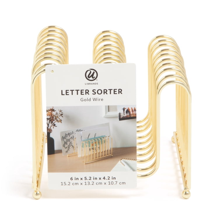 Bent Wire Letter Sorter in Gold photo 7