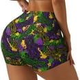 thumbnail image 2 of Naloa Mardi Gras7 Biker Shorts for Women Seamless Scrunch Short Women’s Yoga Shorts for Gym Running Sport Shorts - Large, 2 of 9