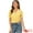 Yellow, variant on Unique Bargains Women's Sweet Peter Pan Contrast Collar Short Sleeves Blouse Yellow S