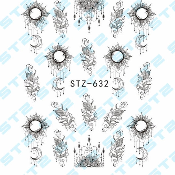 Soidarity Nail Art Flower Nail Stickers Decoración 3D DIY Mujeres Niñas Retro Moon Pendant Nail Decal Arte de uñas No.03 Soidarity MJ1201-03