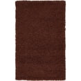 thumbnail image 1 of Unique Loom Solo Solid Shag Collection Area Modern Plush Rug Lush & Soft, 3' 3 x 5' 3 Rectangular, Chocolate Brown, 1 of 10
