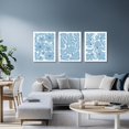 thumbnail image 2 of Hieng Boho Light Blue Floral Plant Wall Art, Trendy Abstract Botanical Canvas Wall Decor, Vintage Blue Bohemian Painting Prints for Living Room Bedroom Bathroom（Only canvas）, 2 of 6