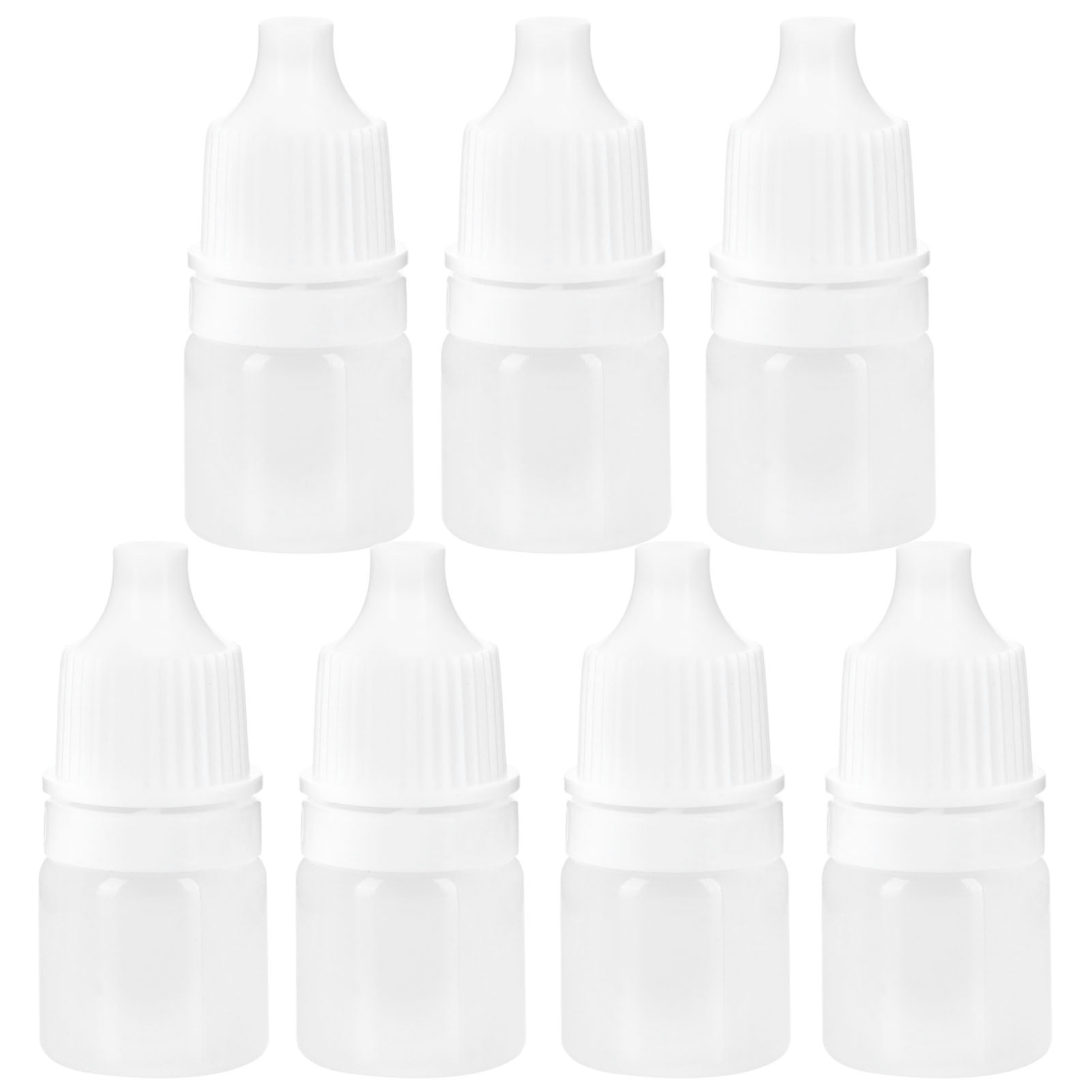Squeezable Dropper Bottles 0.33 oz, White, PE, Pack of 50 