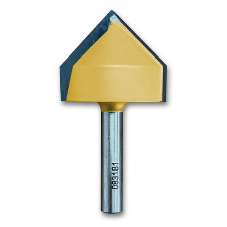 Sommerfeld V-Groove Rout Bit Woodworking Tool 90*CA 1 1/4CD 7/8CL 2-1/8OL 1/4SH