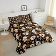 thumbnail image 3 of Erosebridal Groovy Flower Twin Comforter Set, 60S 70S Retro Floral Bedding Set Teens Adult Women, Halloween Skull Duvet Insert Vintage Psychedelic Flowers Down Comforter Groovy Flower Decor, 3 of 5