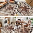 thumbnail image 5 of Texas Star Retro Area Rugs 4'x6', Washable Small Throw Rugs for Office Bathroom, Brown Beige Wooden Berry Vintage Indoor Outdoor Rug Non-Slip Low Pile Carpet Runner Reversible Floor Mats, 5 of 8
