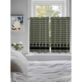 thumbnail image 4 of Tier Curtains 45 Inches Long, Sage Green Black Plaid Window Treatment Curtain Drapes, Vintage Star Buffalo Check Rustic Window Half Privacy Curtains for Bedroom Bathroom, 42"x45", 2 Panels, 4 of 7