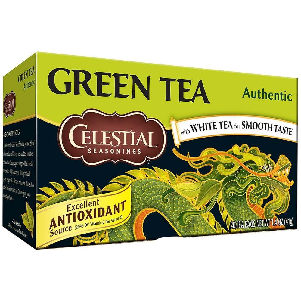 Celestial Seasonings Green Tea, Authentic, 20 Count
