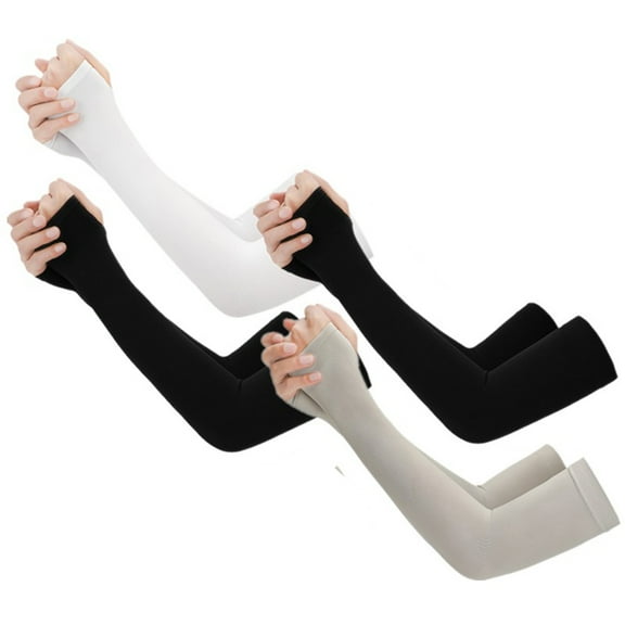 6 Pair UV Arm Sleeves Ice Silk Sunscreen Warmers Hats Men and Women