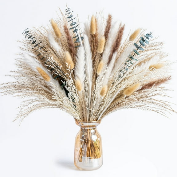 Pampas Grass Decor |Dried Eucalyptus Bouquet pompas Grass Boho Dried Floral Arrangement Centerpiece Table Decor Wedding Decor Rustic Decor