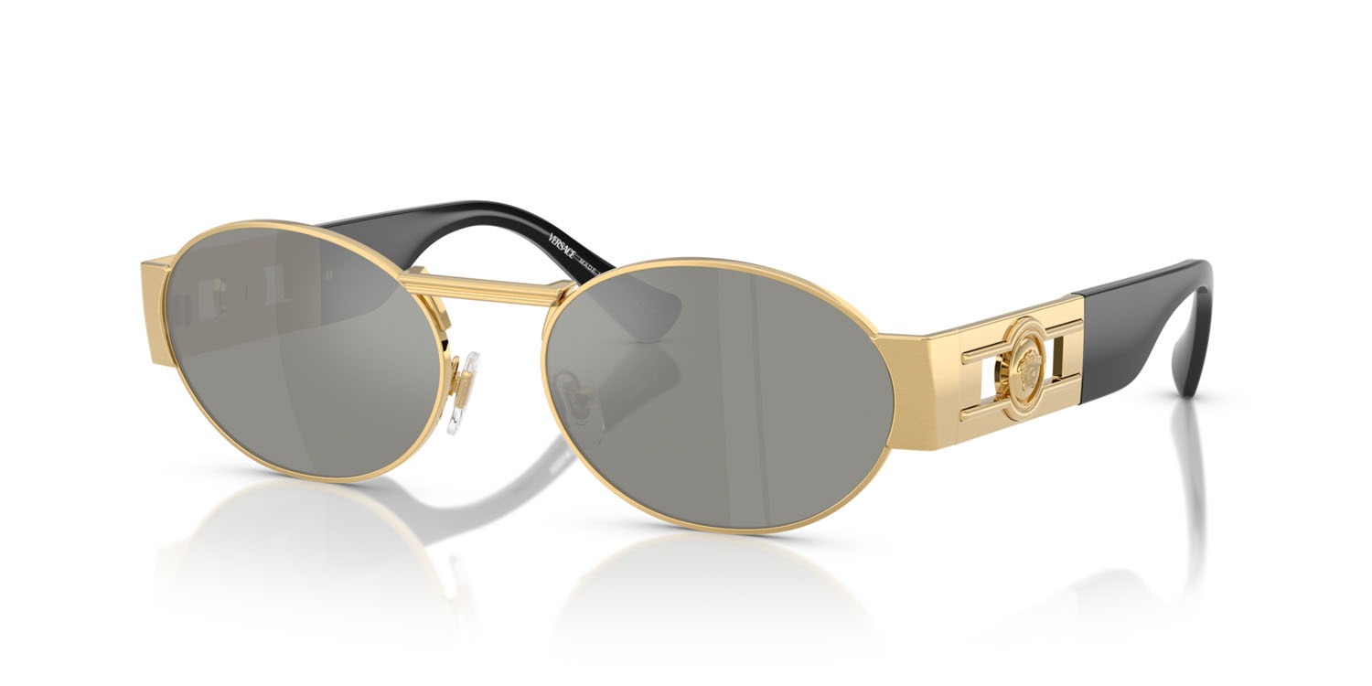 NEW Versace VE2268 Oversized Mask Shield Sunglasses Gold VERSACE VE2268 Women main image 4