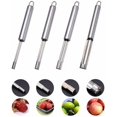 thumbnail image 1 of Corer et Pitter Set de 4, Multi-Fonctions Corer et Pitter Remover Set, Outil de Décapant de Noyau en Acier Inoxydable pour Pomme, Poire, Cerise, Jujube, Dates Rouges Ou Plus avec Lame Tranchante Dentelée, 1 of 8