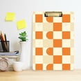 thumbnail image 2 of FORMRS Acrylic Clipboard with Low Profile Clip Standard A4 Letter Size, 12.5" x 9", Orange Checkered Pattern, 2 of 8