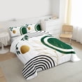 thumbnail image 3 of Castle Fairy Black Green Stripes Full Size Comforter Sets,Geometric Bedding Sets, 3 of 8