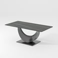 thumbnail image 6 of POVISON 94.5"Modern Minimalist Black Dining Table for 10, with Rectangular Sintered Stone Tabletop, Crescent Moon Shape, Carbon Steel Base, 6 of 6