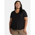 thumbnail image 2 of Terra & Sky Women's Plus Size V-Neck Tee with Short Sleeves, 2-Pack, Sizes 0X-5X, 2 of 7