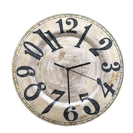 Clock Wall Decor Pearl with Black Numbers