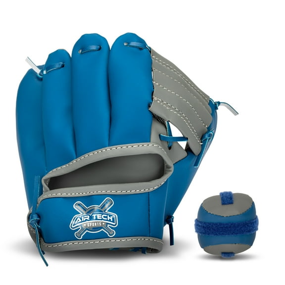 Franklin Sports Kids Toy Baseball Glove   Ball Set - Stiktek Baseball   Teeball Glove for Boys   Girls - Self-Stick Mitt   Ball Included - Youth Toy for Ages 3  - 8" Inch - Grey   Navy