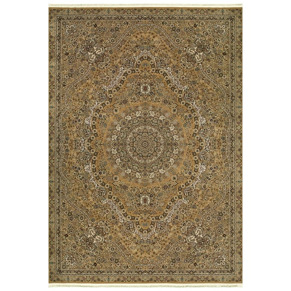 Oriental Weavers Masterpiece Area Rug 8022J Gold Bordered Rings 6' 7" x 9' 6" Rectangle