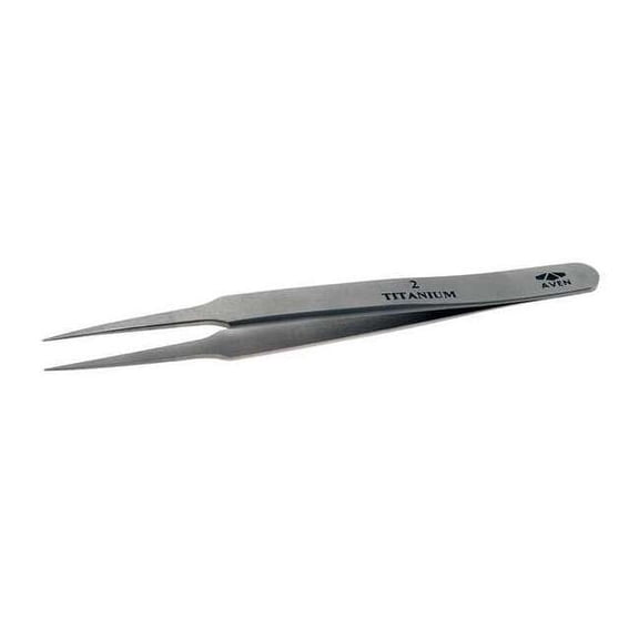 Aven Precision Tweezer, Titanium, 4-1/2 In 18046TT
