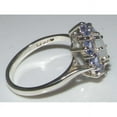 thumbnail image 3 of LBG British Made 14k White Gold Natural Opal & Tanzanite Womens Statement Ring - 33 size options - Size 10, 3 of 6