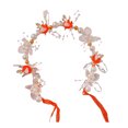 thumbnail image 1 of Diadema con diseño floral de mariposa, cinta ajustable, diadema para mujer, perlas sintéticas, circonitas cúbicas, estilo griego bohemio, tocado de hadas para bodas y damas de honor., 1 of 8
