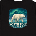 thumbnail image 4 of Inktastic North Pole Alaska Polar Bear Aurora Boys or Girls Long Sleeve Toddler T-Shirt, 4 of 5