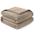 thumbnail image 2 of PAVILIA Soft Lightweight Fleece Throw Blanket for Couch Sofa, Taupe, 50x60, 2 of 8