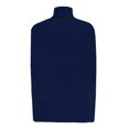 thumbnail image 6 of BXINGOHAI Women Turtleneck Poncho Sweaters Cable Knit Long Sleeve Pullover Side Split Chunky Cape Tops Fall Winter Sweater Navy,S, 6 of 6