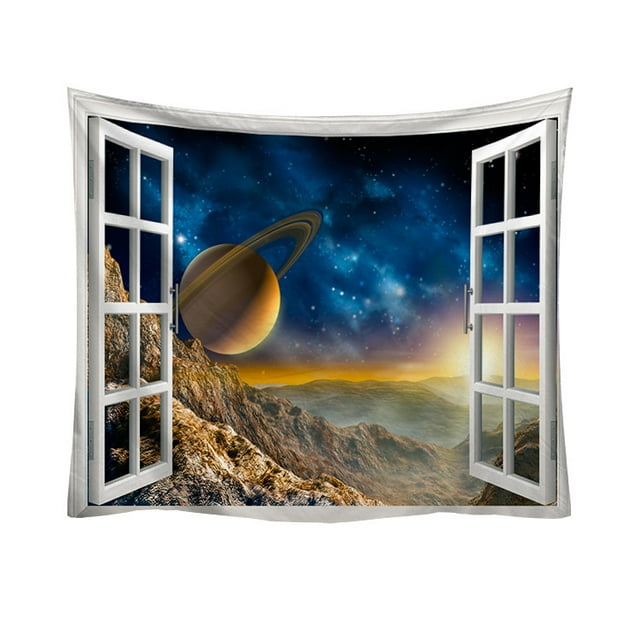 Tapestry Window Starry Sky Wall, 150 x 130 cm, microtela, fibra