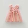 thumbnail image 4 of LYHaoo Kids Children Girls Summer Sleeveless Mesh Back Butterfly Princess Dress Party Clothes,Toddler Dresses Sizes 3-4 Years Red, 4 of 4