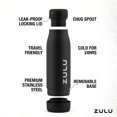 thumbnail image 3 of Zulu Ace Botella De Agua De Acero Inoxidable Con Aislamiento Al Vacío De 18 Oz Con Boquilla Para Chupete, Tapa Con Cierre A Prueba De Fugas Y Base Extraíble Para Mochila Escolar, Deportes, Gimnasio, V, 3 of 5