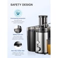 thumbnail image 3 of Qcen Juicer Machine, 800W Centrifugal Juicer Extractor with Wide Mouth 3&rdquo; Feed Chute for Fruit Vegetable, Easy to Clean, Stainless Steel, BPA-f, 3 of 7