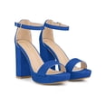 thumbnail image 4 of BLISSFUL STEP Platform Ankle Strap Open Toe Block Heel Sandals for Women Royal Blue 7.5, 4 of 6