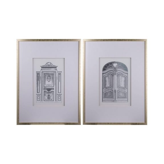 A & B Home Faux Pencil Architectural Wall Art - Set of 2