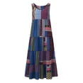 thumbnail image 1 of Sonducket Vestido de chaleco con cuello sin mangas suelto de algodón informal para mujer con estampado Irregular Vestidos azul 4XL Sonducket AP002073-15, 1 of 4