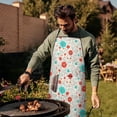 thumbnail image 4 of Pioneer Flower Floral Print Pattern Cotton Linen Apron with Pockets, Waterproof Adjustable, 33x27 Inch for Kitchen, Gardening, BBQ, Salon, 4 of 6