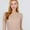 Khaki, variant on Women's Basic Thermal Long Sleeve Knit T-Shirt Crew Neck