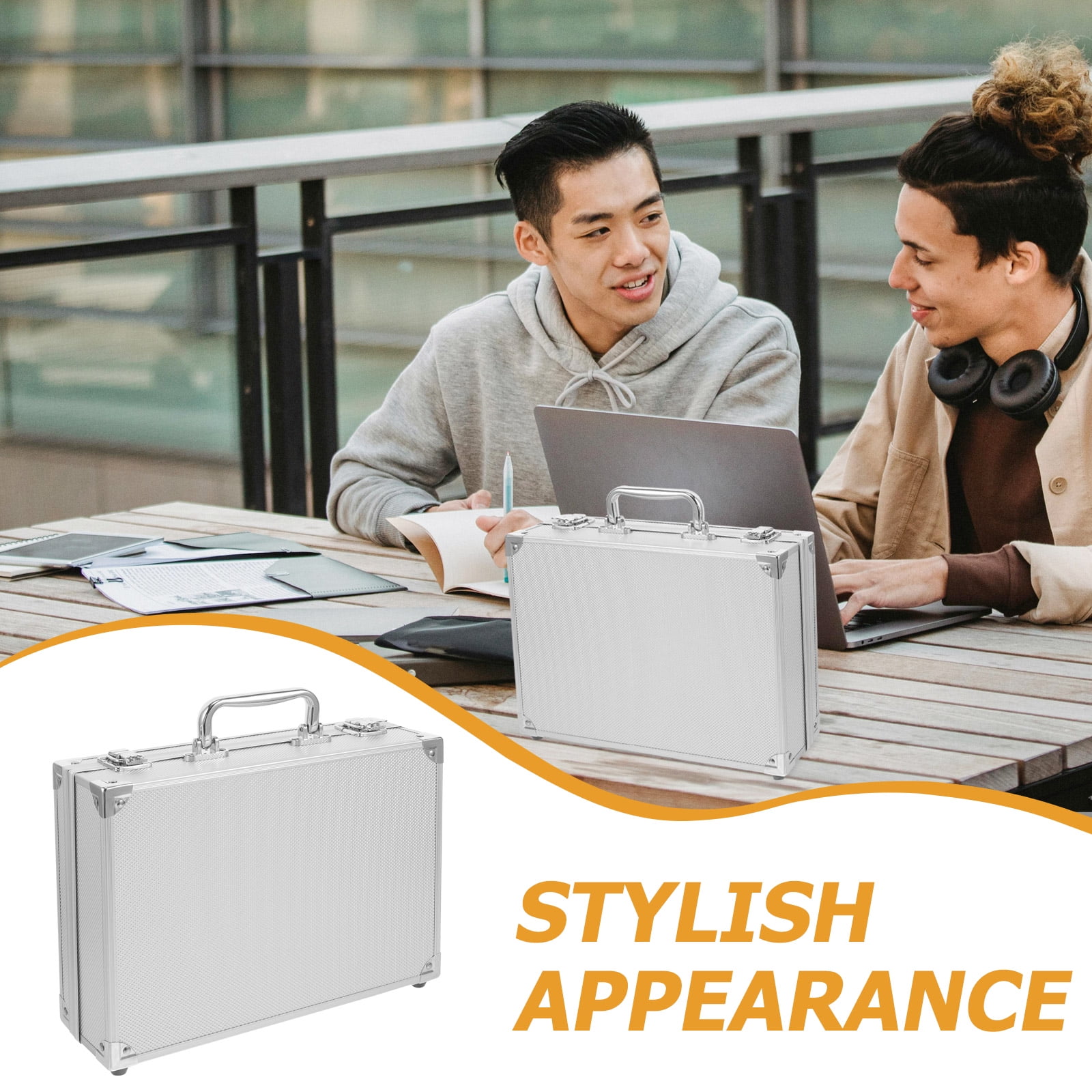 Portable Tool Box Aluminum Alloy Storage Case for Document Instrument with Sponge Lining 1 Set