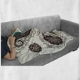 thumbnail image 6 of Oriental Soft Flannel Fleece Throw Blanket, Intricate Hand Drawn Tattoo Paisley Doodle Inspired Design, Cozy Plush for Indoor and Outdoor Use, 50" x 60", Dark Brown Cream, by Ambesonne, 6 of 6