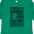 thumbnail image 4 of Inktastic Cerebral Palsy Awareness Strength Support and Courage Boys or Girls Long Sleeve Toddler T-Shirt, 4 of 5