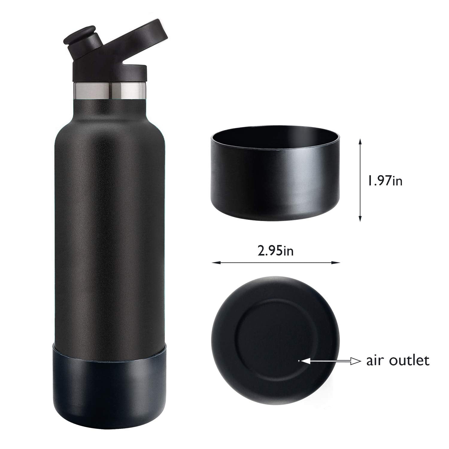 Flaskars Protective Silicone Boot for 12oz - 40 oz Hydroflask/Stanley Water  Bottles Tumbler Anti-Slip Bottom Sleeve Cover Bumper Fits Hydroflask 32 oz  and 40 oz Bottles Black