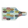 thumbnail image 1 of Colorful Cutting Board, Footwear Fashion of Women and Men Shoes in Little Hexagon Frames, Decorative Tempered Glass Cutting and Serving Board, in 3 Sizes, by Ambesonne, 1 of 2