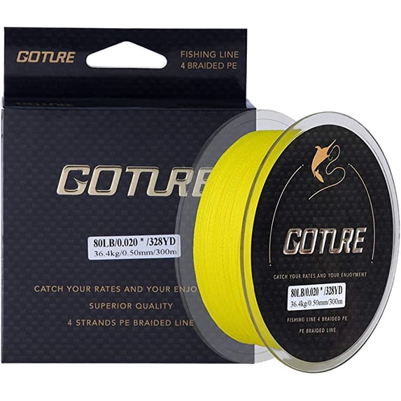 Goture 4-Strand Weave//Braided Fishing Line 8-117LB No Memory Smooth Finish-Improved Colorfastness