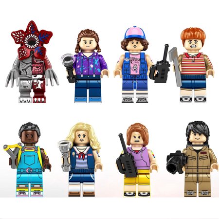 8 Pcs Stranger Things Action Figures Building Blocks Toys, 1.77 Inch Mike Eleven Joyce Byers Strange Minifigures Figures, Wedding Party Cake Decoration Birthday Gift for Boys and Girls