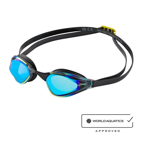 FINIS Mach 1 Low-Profile Racing Goggles With Carry Bag - 5 Nose Pieces - Swim Cap - Blue Cobalt