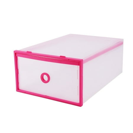 3pcs Stackable Simple Style Clear Plastic Shoe Box Home Storage