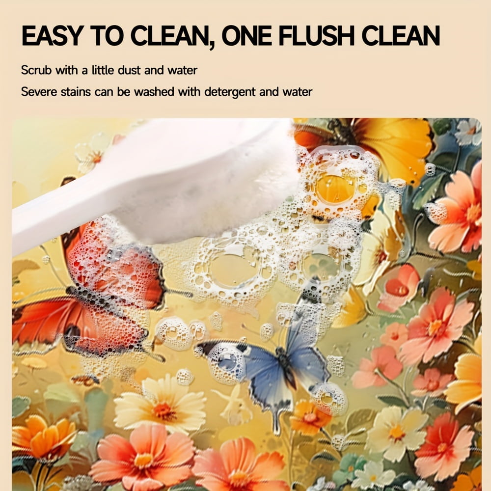 1pc 20in×24in/24in×24in, Flower Pattern, Washer And Dryer Top Protection Mat, Washing Machine Dust Cover Mat, Kitchen Accessories, Non-Slip, For Laundry Bathroom Home Decor, Room Decor