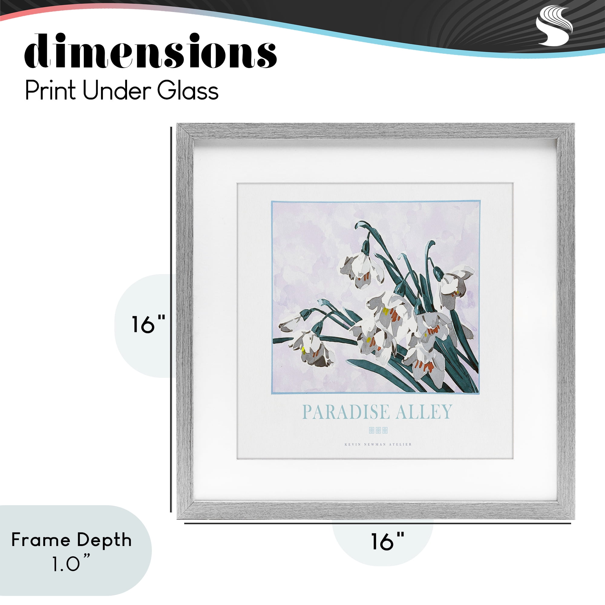 Stupell Industries Paradise Alley White Spring Blooms Gray Framed Print Under Glass, design by Jadei Graphics