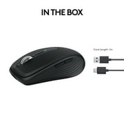 Logitech MX Anywhere 3S Compact Wireless Mouse, Fast Scrolling, 8K DPI Any-Surface Tracking, Quiet Clicks, Programmable Buttons, USB C, Bluetooth, Windows PC, Linux, Chrome, Mac, Black